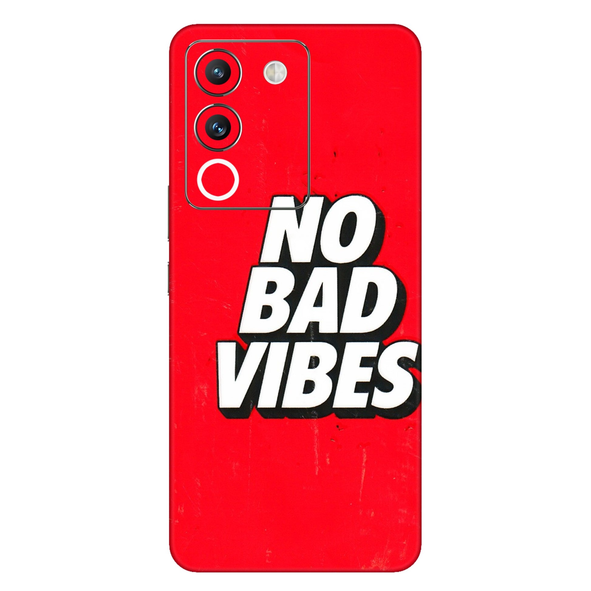VIVO Y Series Phone Skins (All Models) - No Bad Vibes - 3D Embossed Finish (L-280) Vivo Y200 (5G)