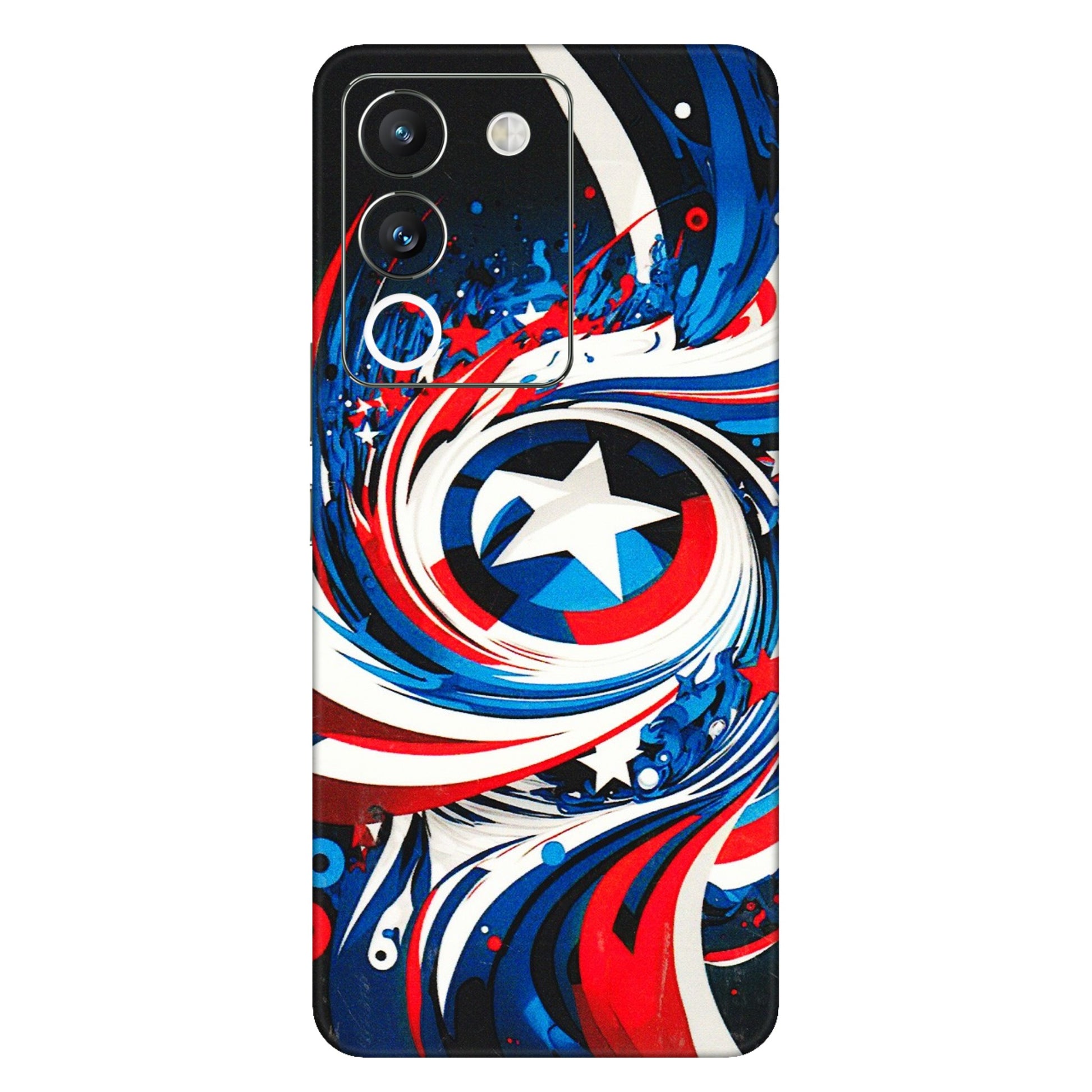 VIVO Y Series Phone Skins (All Models) - Captain America Logo - 3D Embossed Finish (L-307) Vivo Y200 (5G)