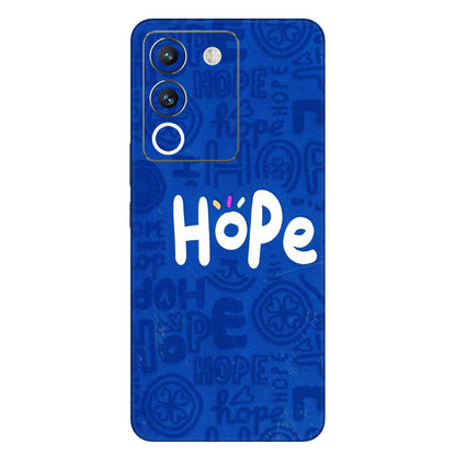 VIVO Y Series Phone Skins (All Models) - Hope Doodles Blue - 3D Embossed Finish (L-43) Vivo Y200 (5G)