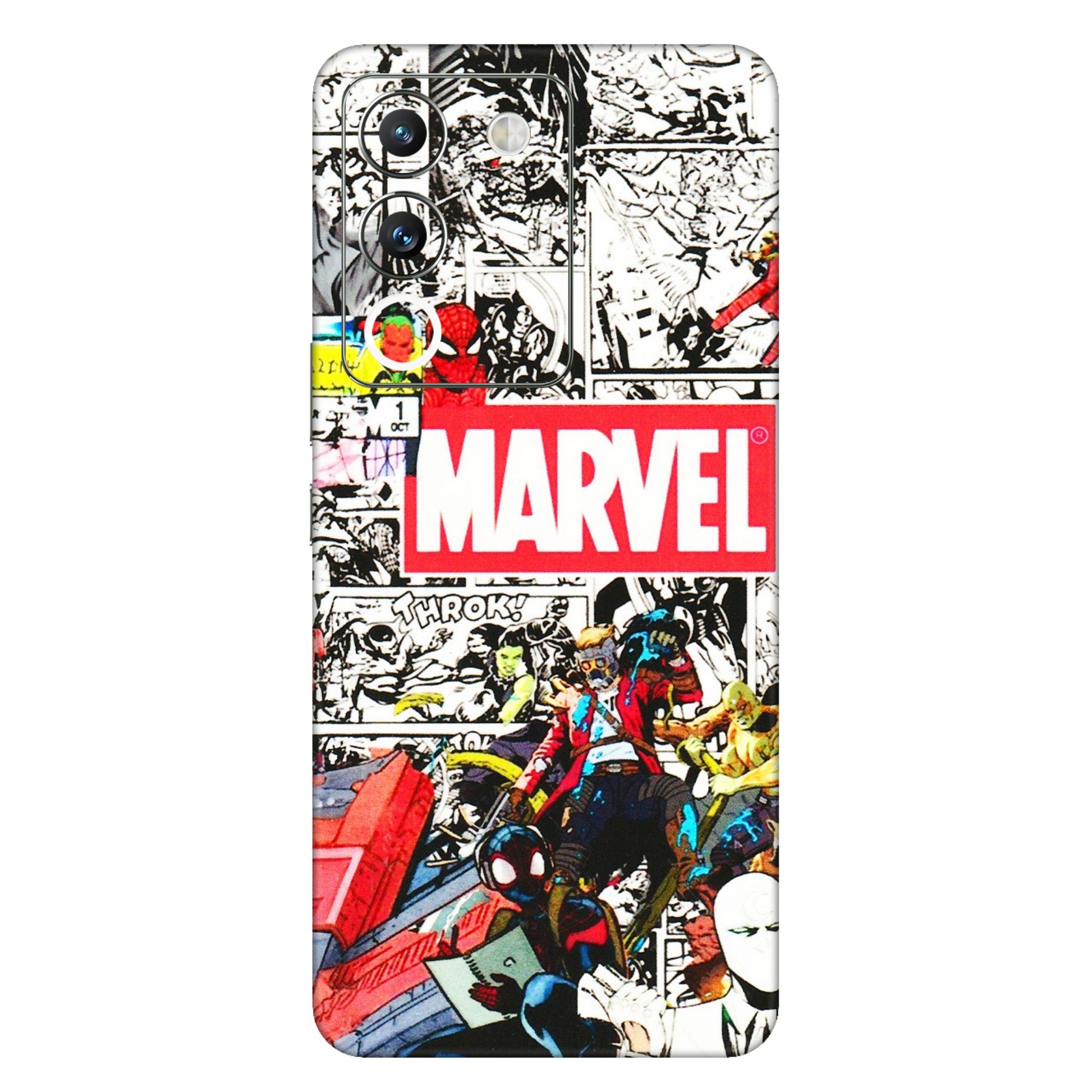 VIVO Y Series Phone Skins (All Models) - Marvel Colorful Comic - 3D Embossed Finish (L-64) Vivo Y200 (5G)