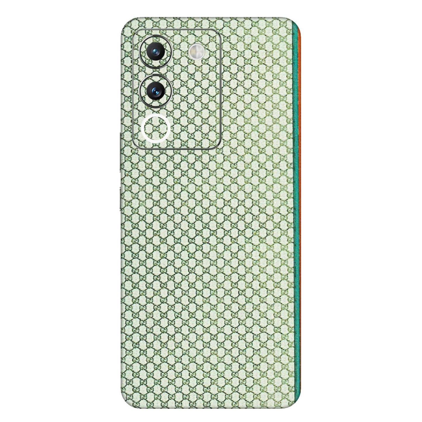 VIVO Y Series Phone Skins (All Models) - Gucci Fabric Pattern - 3D Embossed Finish (L-73) Vivo Y200 (5G)