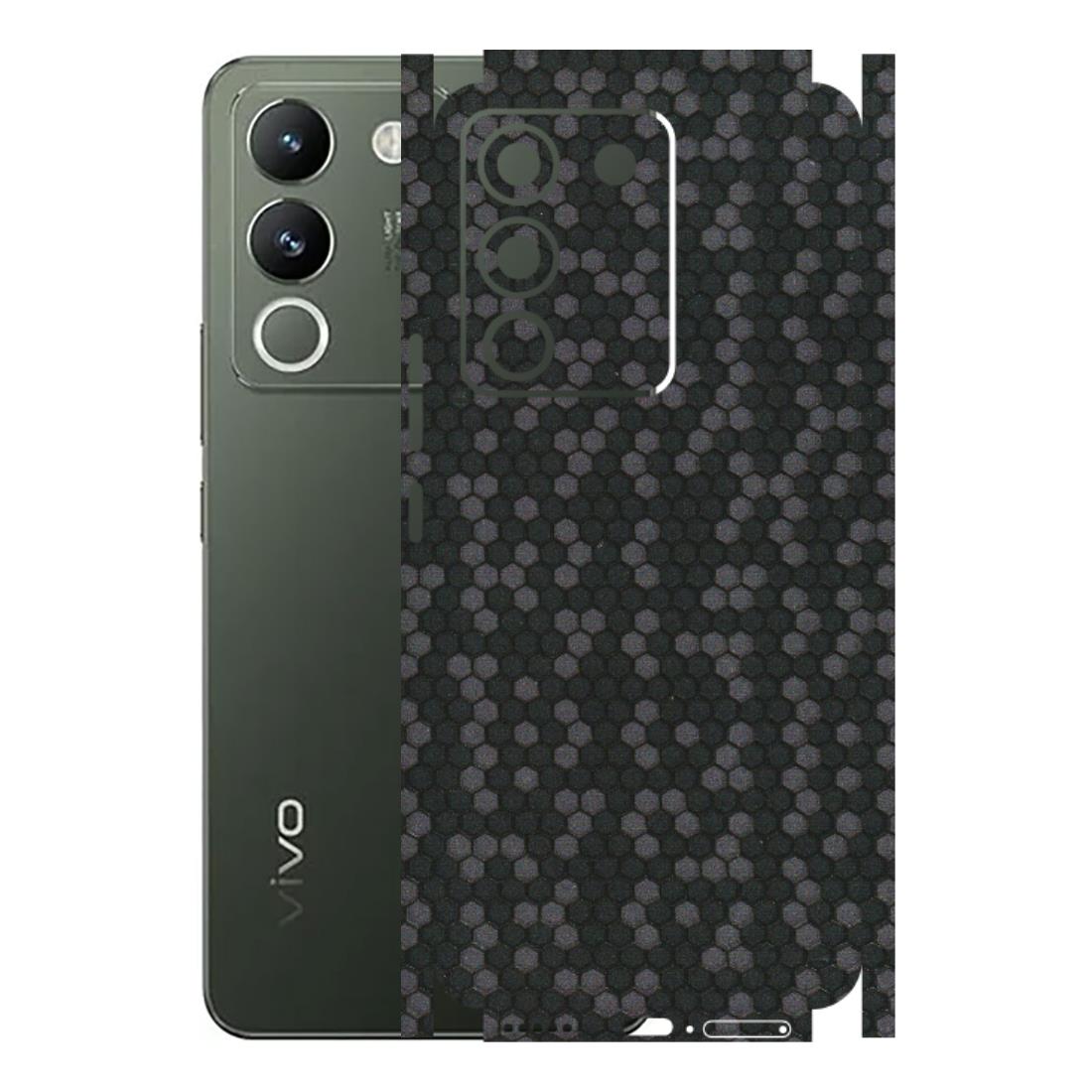 VIVO Y Series Phone Skins (All Models) - Black Grey Honeycomb Sober - 3D Embossed Finish (L-85) Vivo Y200 (5G)