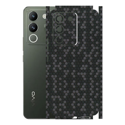 VIVO Y Series Phone Skins (All Models) - Black Grey Honeycomb Sober - 3D Embossed Finish (L-85) Vivo Y200 (5G)