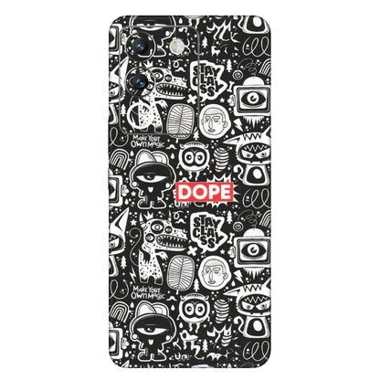 VIVO Y Series Phone Skins (All Models) - Dope Stay Classy Black Doodles - Matte Finish (M-126) Vivo Y200 (5G)