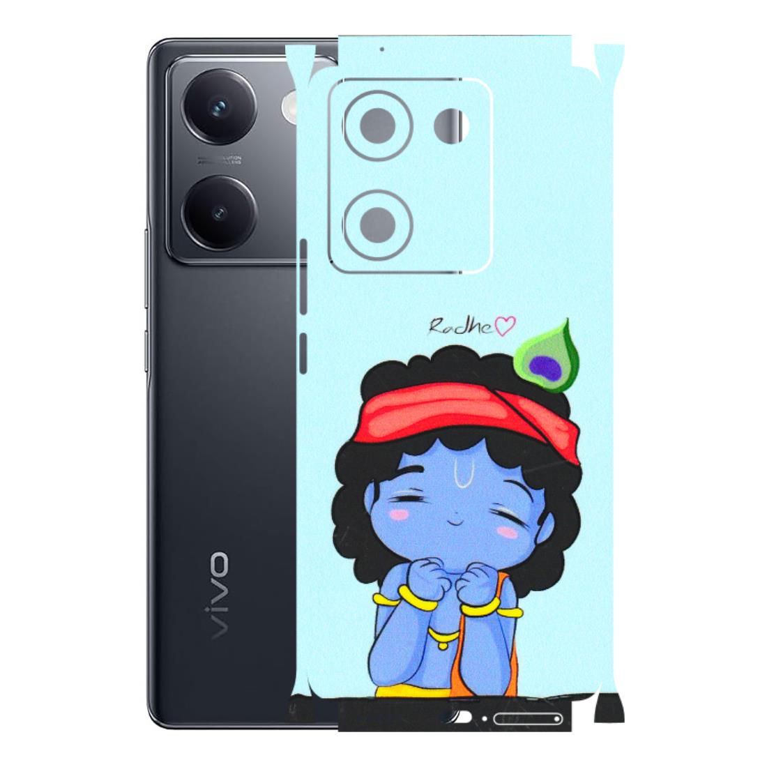 VIVO Y Series Phone Skins (All Models) - Radhe Radhe Cute Toon - 3D Embossed Finish (L-05) Vivo Y200 Pro