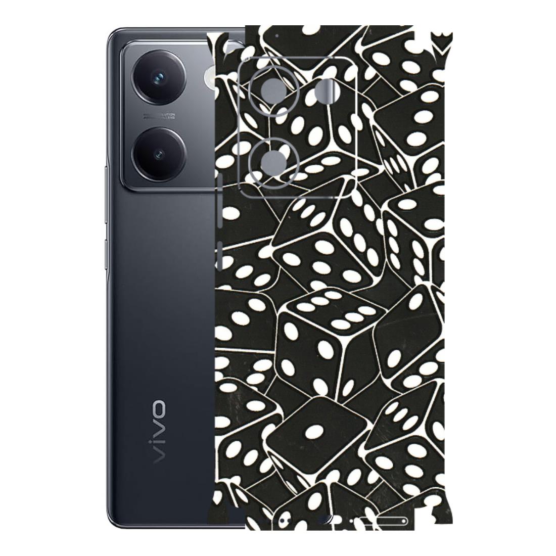 VIVO Y Series Phone Skins (All Models) - Big Black Dices - 3D Embossed Finish (L-106) Vivo Y200 Pro