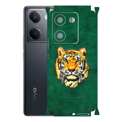 VIVO Y Series Phone Skins (All Models) - Leather Feel Tiger - 3D Embossed Finish (L-111) Vivo Y200 Pro