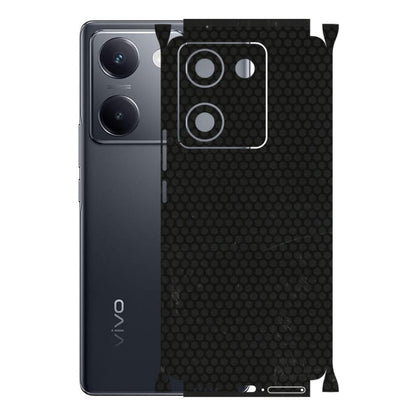 VIVO Y Series Phone Skins (All Models) - Black honeycomb - 3D Embossed Finish (L-114) Vivo Y200 Pro