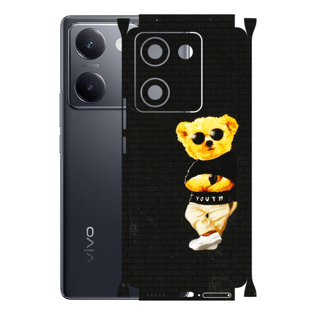 VIVO Y Series Phone Skins (All Models) - Classy Teddy Bear - 3D Embossed Finish (L-116) Vivo Y200 Pro