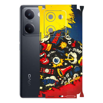 VIVO Y Series Phone Skins (All Models) - Pacific Doodle Art - 3D Embossed Finish (L-120) Vivo Y200 Pro