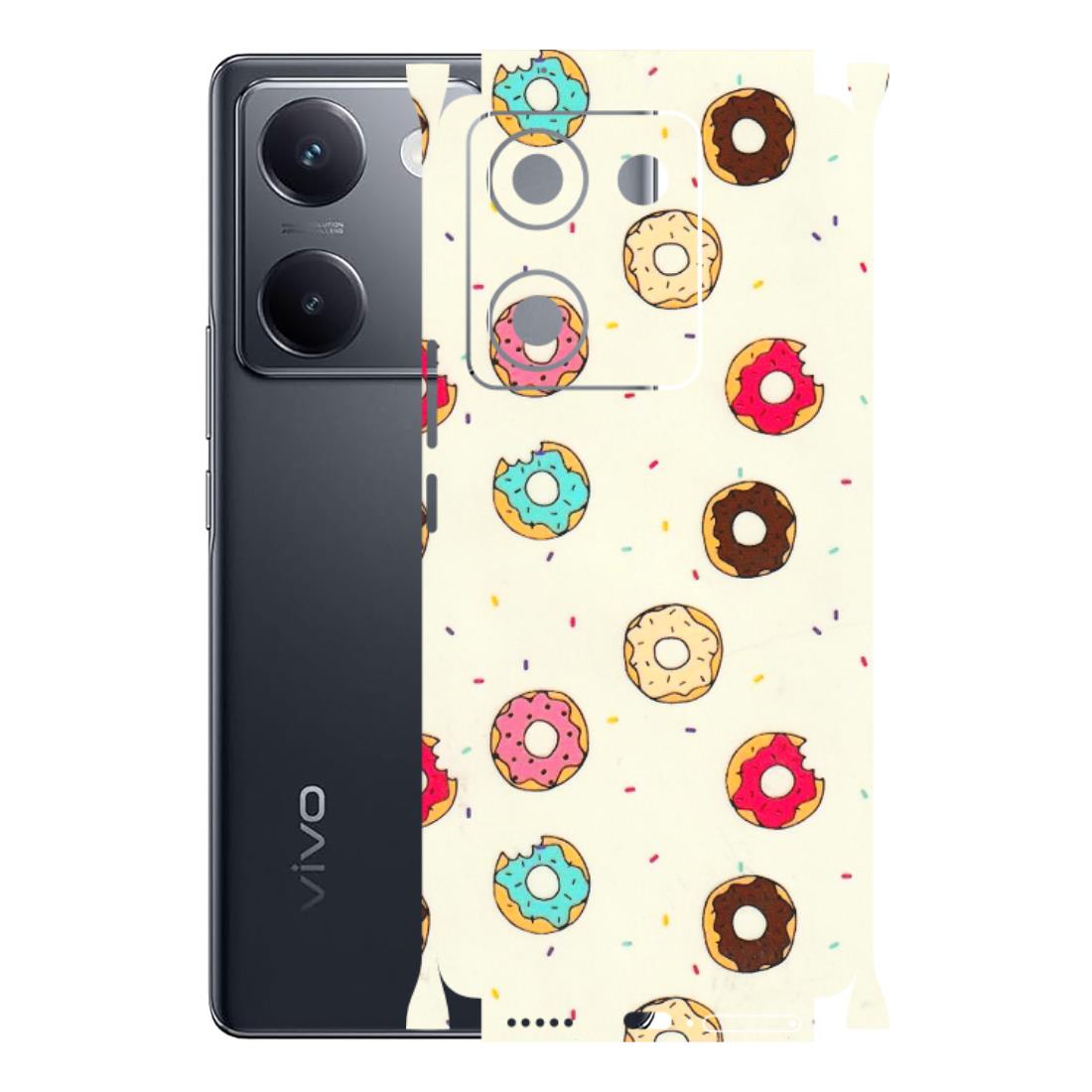 VIVO Y Series Phone Skins (All Models) - Mini Donuts Doodle Art - 3D Embossed Finish (L-122) Vivo Y200 Pro