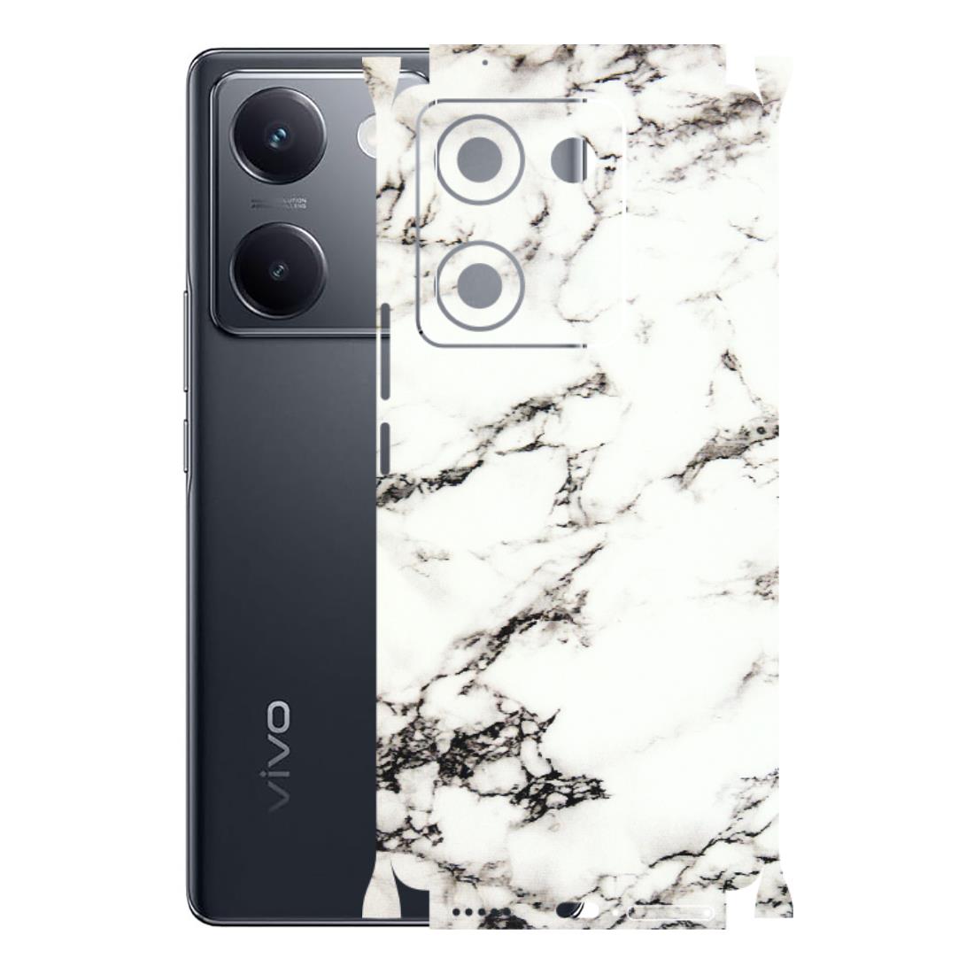 VIVO Y Series Phone Skins (All Models) - Black and White Marble Texture - 3D Embossed Finish (L-124) Vivo Y200 Pro