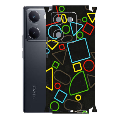 VIVO Y Series Phone Skins (All Models) - Black Shapes - 3D Embossed Finish (L-131) Vivo Y200 Pro