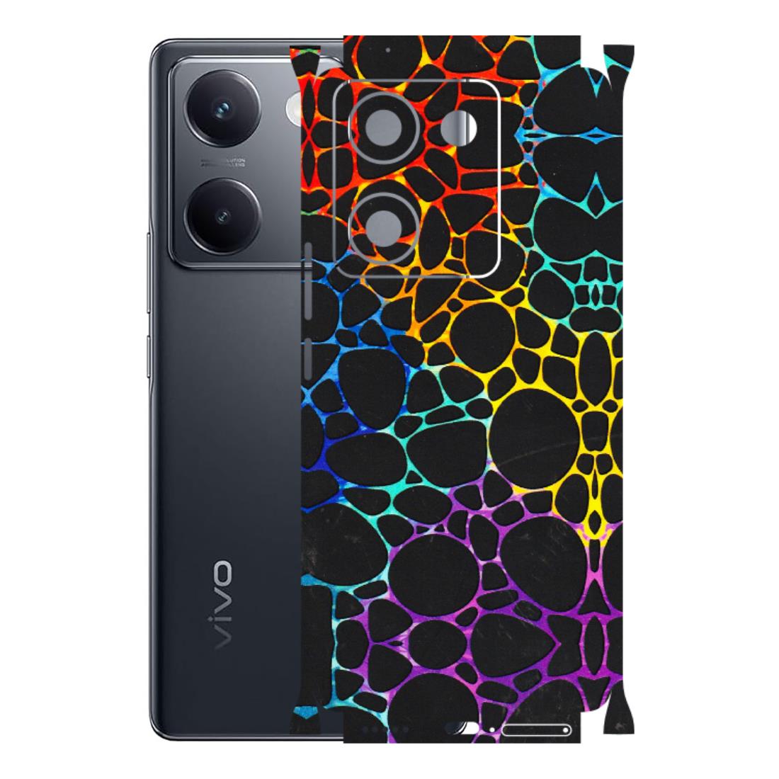 VIVO Y Series Phone Skins (All Models) - Abstract Art MultiColour - 3D Embossed Finish (L-133) Vivo Y200 Pro