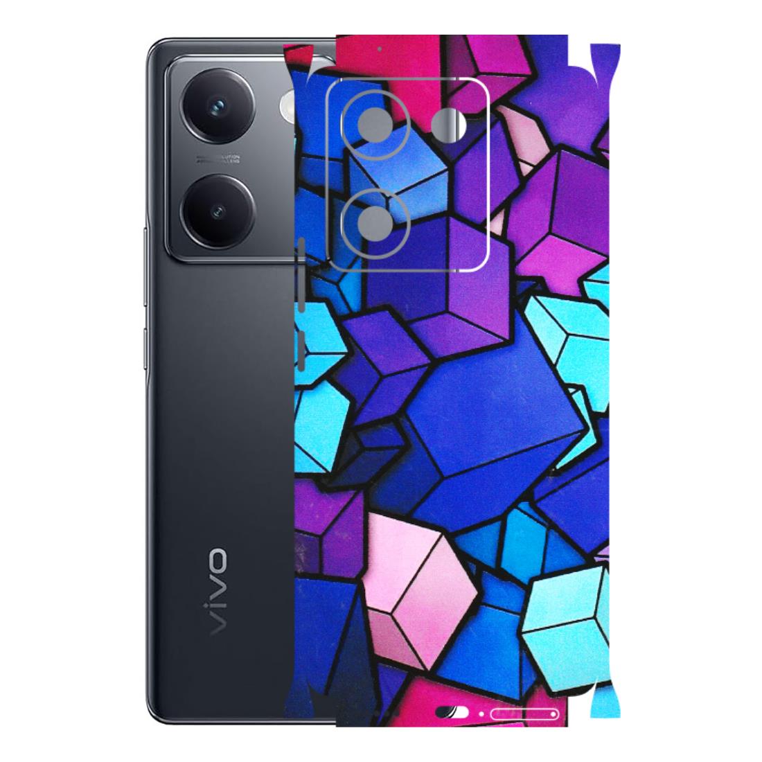 VIVO Y Series Phone Skins (All Models) - Cube Doodle - 3D Embossed Finish (L-141) Vivo Y200 Pro