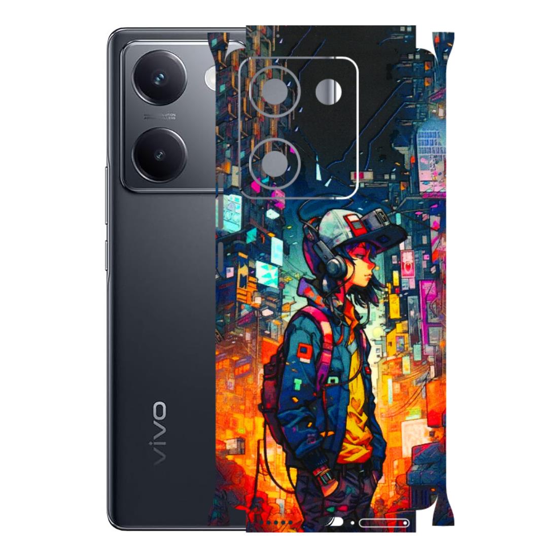 VIVO Y Series Phone Skins (All Models) - Street Anime Guy - 3D Embossed Finish (L-158) Vivo Y200 Pro