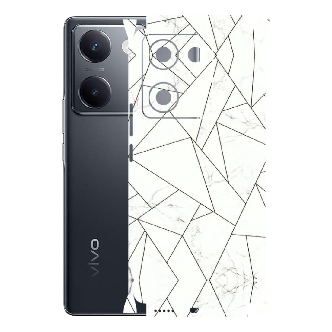VIVO Y Series Phone Skins (All Models) - Luxury White Marble Effect - 3D Embossed Finish (L-168) Vivo Y200 Pro
