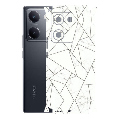 VIVO Y Series Phone Skins (All Models) - Luxury White Marble Effect - 3D Embossed Finish (L-168) Vivo Y200 Pro
