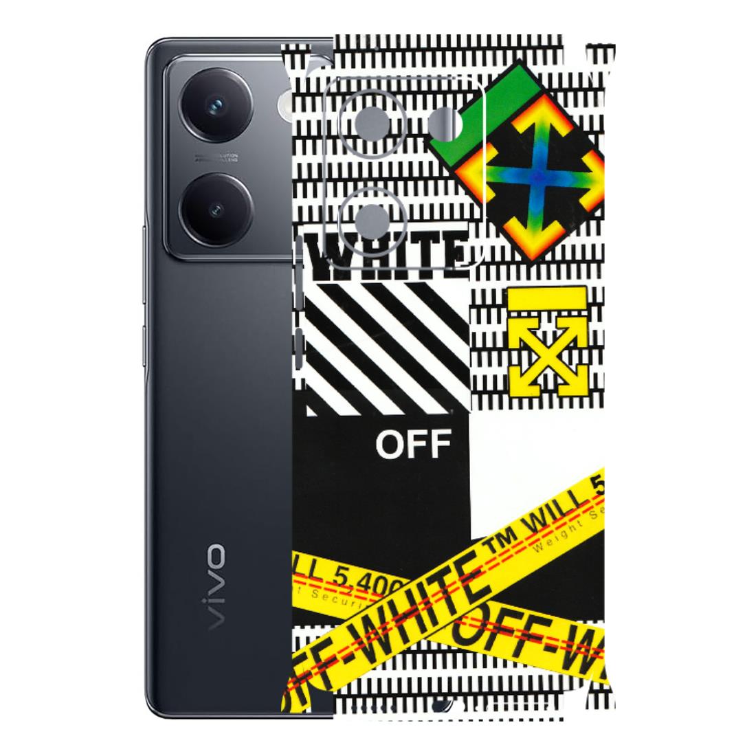 VIVO Y Series Phone Skins (All Models) - White Off Abstract - 3D Embossed Finish (L-172) Vivo Y200 Pro