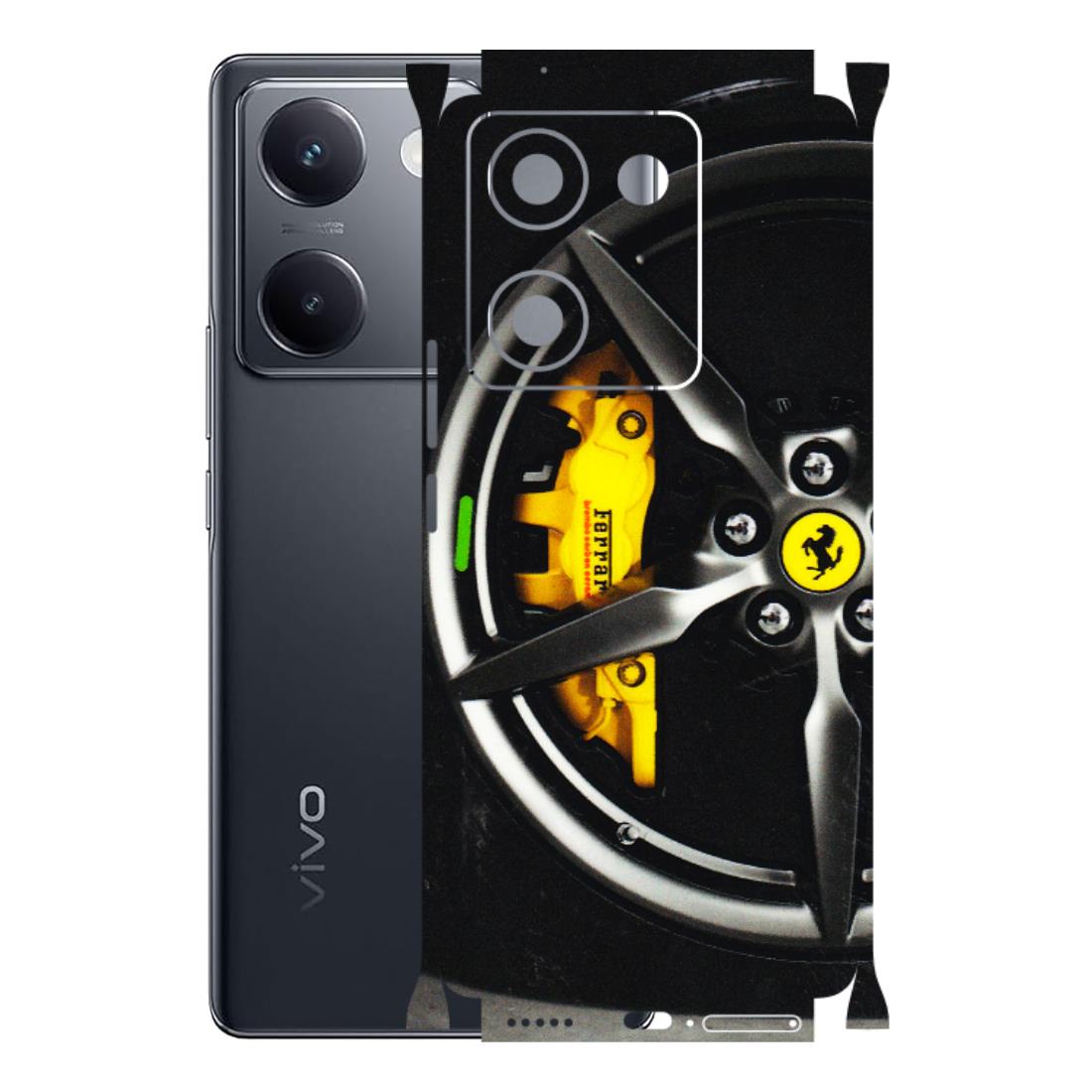 VIVO Y Series Phone Skins (All Models) - Ferrari Wheel Alloy - 3D Embossed Finish (L-173) Vivo Y200 Pro