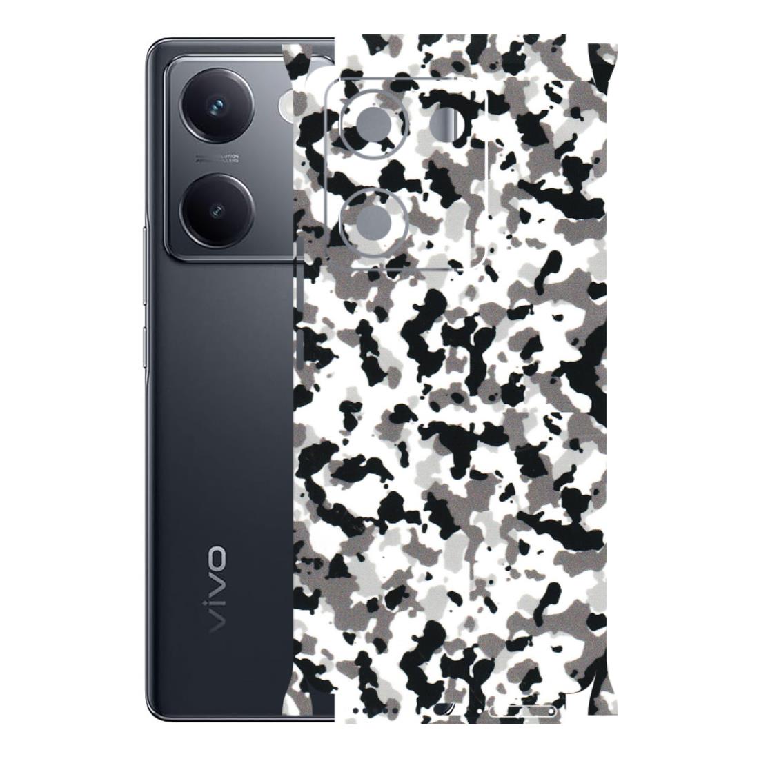 VIVO Y Series Phone Skins (All Models) - White Black Camouflage - 3D Embossed Finish (L-18) Vivo Y200 Pro