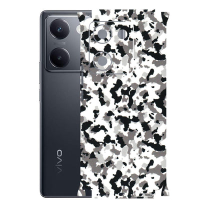 VIVO Y Series Phone Skins (All Models) - White Black Camouflage - 3D Embossed Finish (L-18) Vivo Y200 Pro
