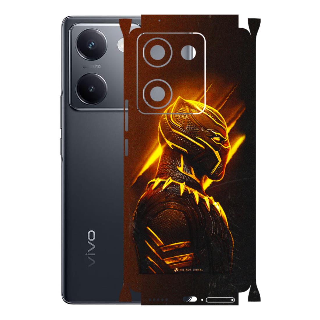 VIVO Y Series Phone Skins (All Models) - Gold Black Panther - 3D Embossed Finish (L-181) Vivo Y200 Pro