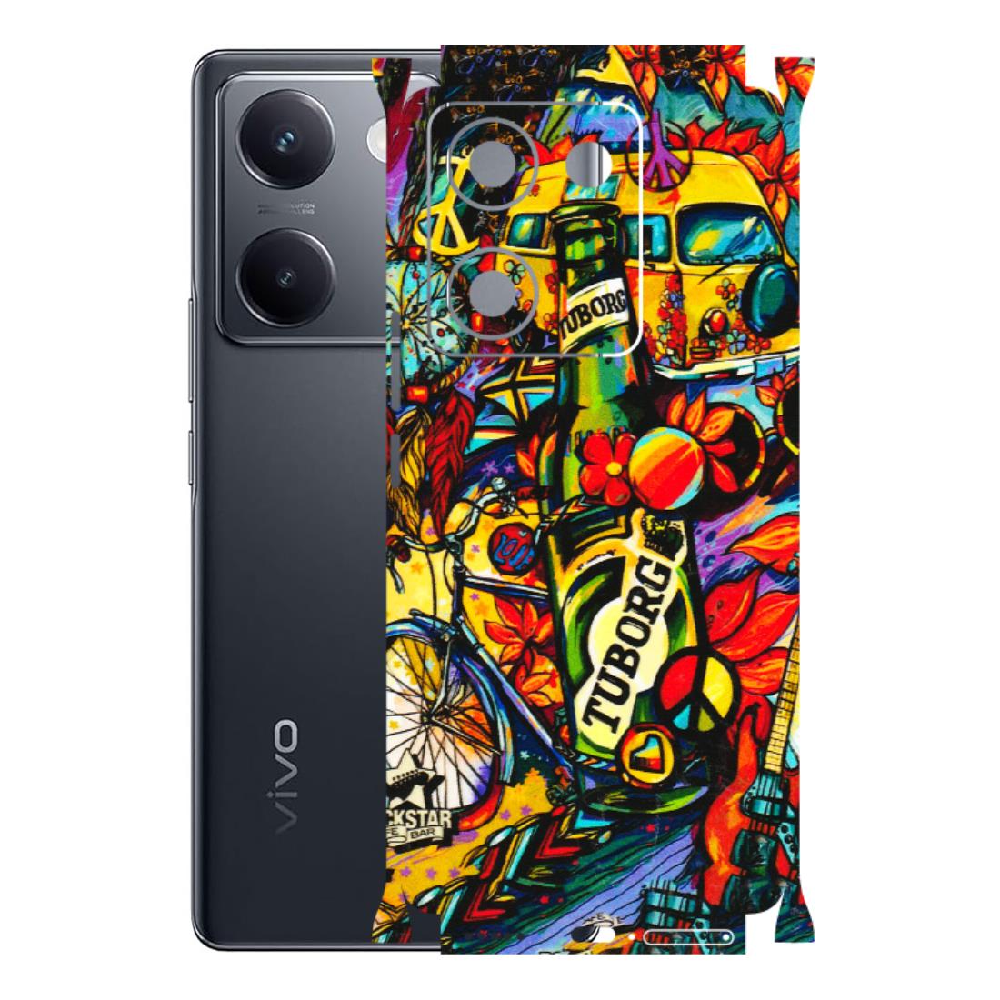 VIVO Y Series Phone Skins (All Models) - Cool Beer Bottle - 3D Embossed Finish (L-193) Vivo Y200 Pro