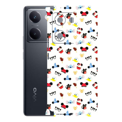 VIVO Y Series Phone Skins (All Models) - Minnie Mouse & Donald Doodles s - 3D Embossed Finish (L-194) Vivo Y200 Pro