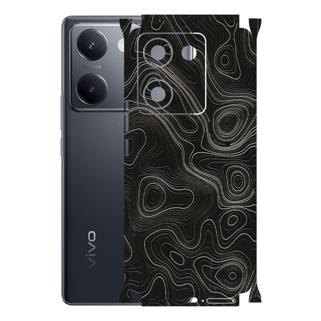VIVO Y Series Phone Skins (All Models) - Black Swirl - 3D Embossed Finish (L-196) Vivo Y200 Pro