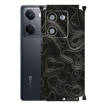 VIVO Y Series Phone Skins (All Models) - Black Swirl - 3D Embossed Finish (L-196) Vivo Y200 Pro