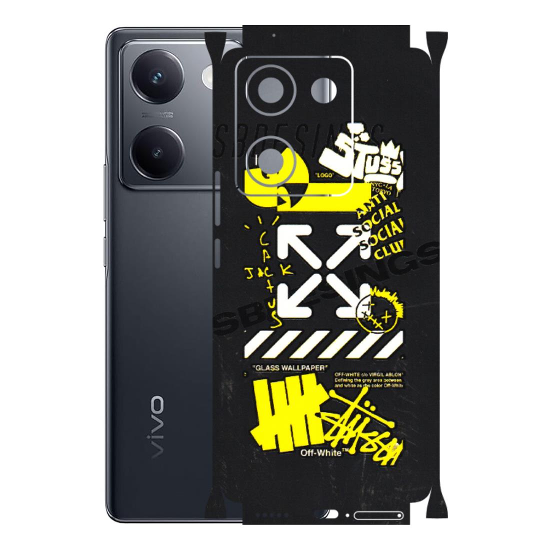 VIVO Y Series Phone Skins (All Models) - Anti Social Graffiti - 3D Embossed Finish (L-198) Vivo Y200 Pro