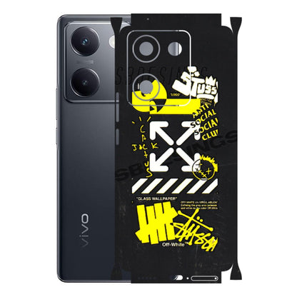 VIVO Y Series Phone Skins (All Models) - Anti Social Graffiti - 3D Embossed Finish (L-198) Vivo Y200 Pro