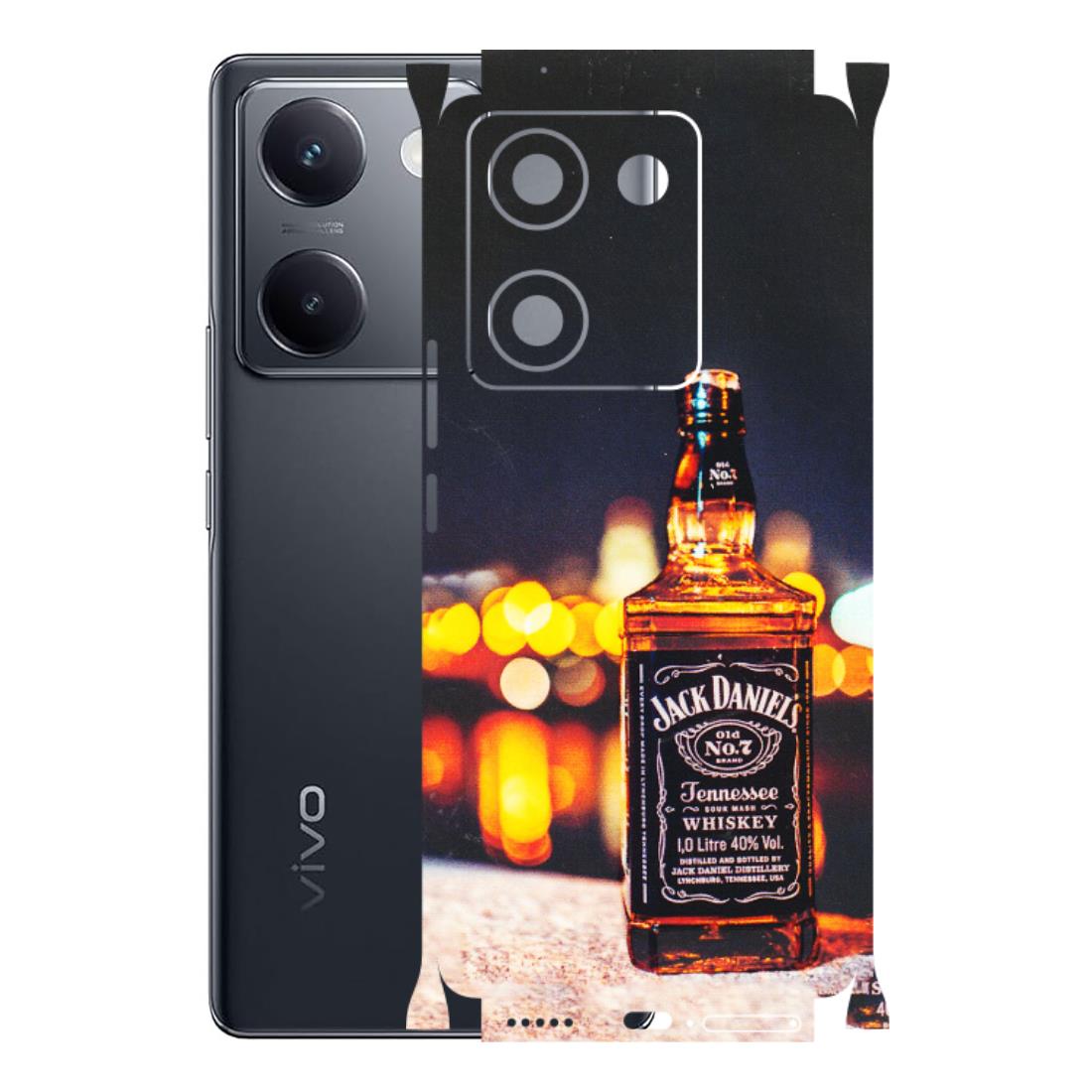 VIVO Y Series Phone Skins (All Models) - JD Whiskey Bottle - 3D Embossed Finish (L-20) Vivo Y200 Pro