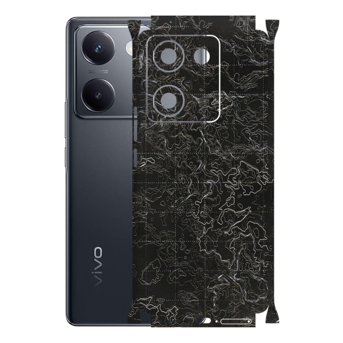 VIVO Y Series Phone Skins (All Models) - Black map Texture - 3D Embossed Finish (L-201) Vivo Y200 Pro