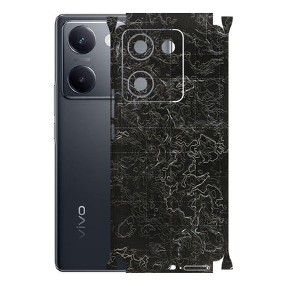 VIVO Y Series Phone Skins (All Models) - Black map Texture - 3D Embossed Finish (L-201) Vivo Y200 Pro