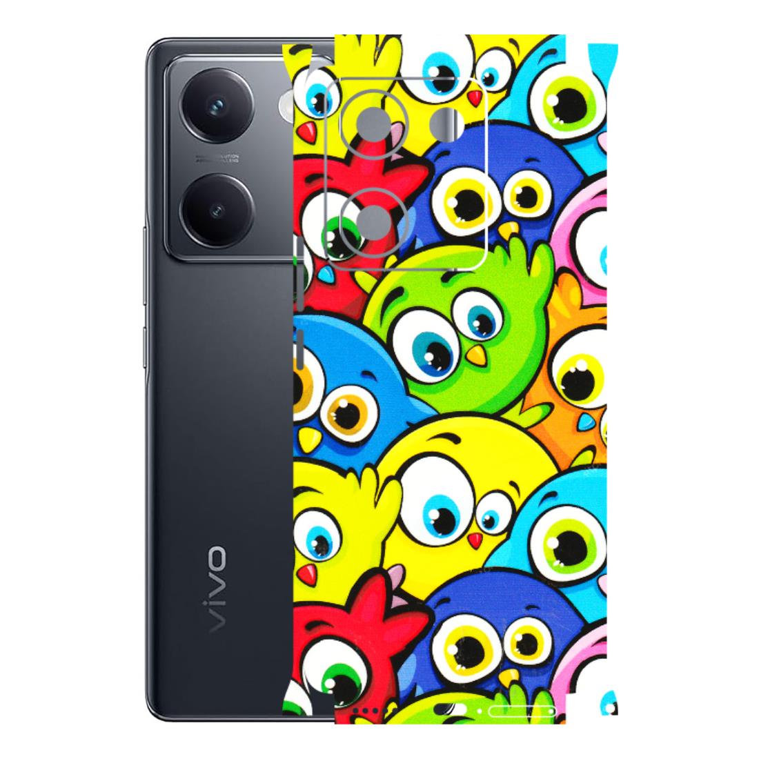 VIVO Y Series Phone Skins (All Models) - Cute Fluffy Birds - 3D Embossed Finish (L-213) Vivo Y200 Pro