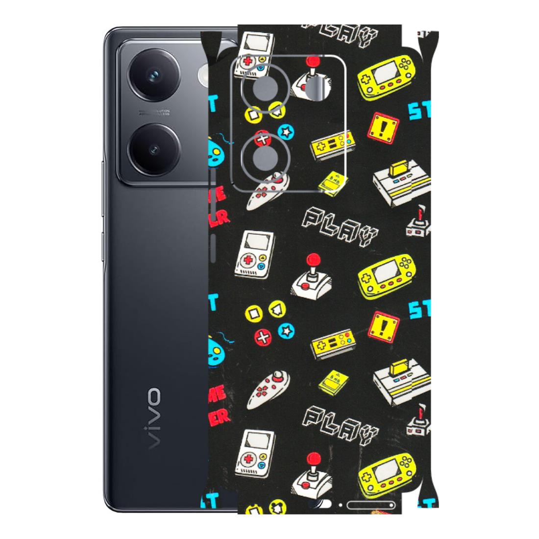VIVO Y Series Phone Skins (All Models) - Gaming Doodles - 3D Embossed Finish (L-224) Vivo Y200 Pro