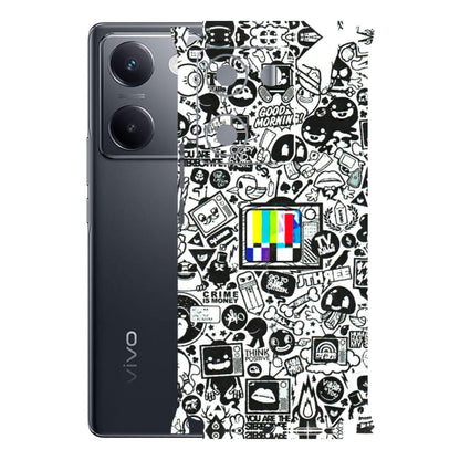 VIVO Y Series Phone Skins (All Models) - Doodles Positive Art - 3D Embossed Finish (L-263) Vivo Y200 Pro