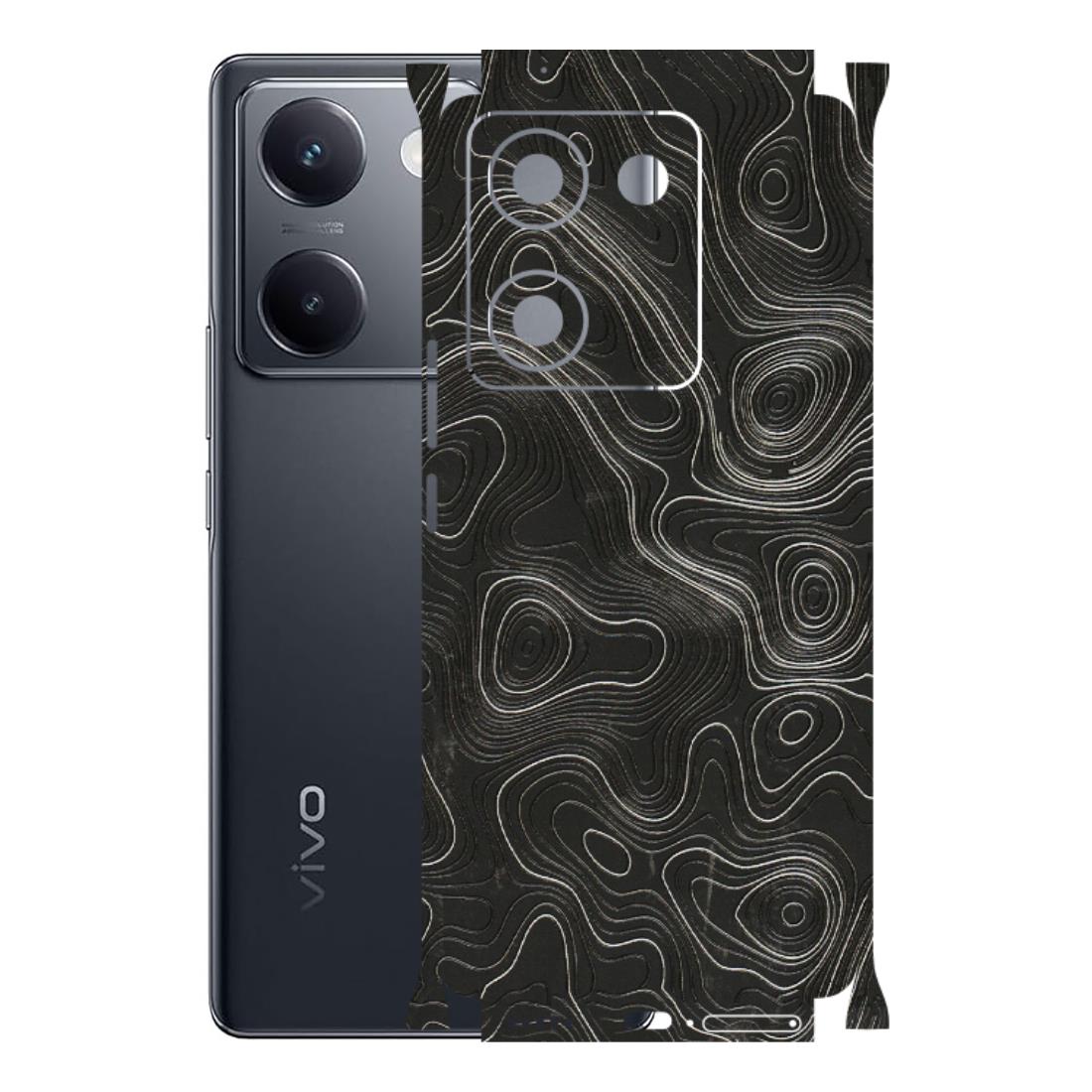 VIVO Y Series Phone Skins (All Models) - Abstract White Line Map - 3D Embossed Finish (L-269) Vivo Y200 Pro