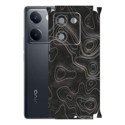 VIVO Y Series Phone Skins (All Models) - Abstract White Line Map - 3D Embossed Finish (L-269) Vivo Y200 Pro