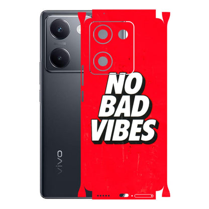 VIVO Y Series Phone Skins (All Models) - No Bad Vibes - 3D Embossed Finish (L-280) Vivo Y200 Pro