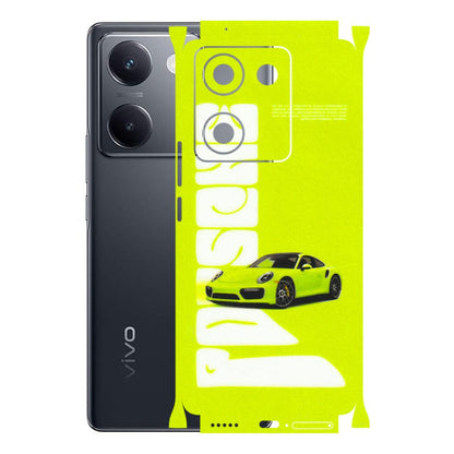VIVO Y Series Phone Skins (All Models) - Lime Green Porche - 3D Embossed Finish (L-30) Vivo Y200 Pro