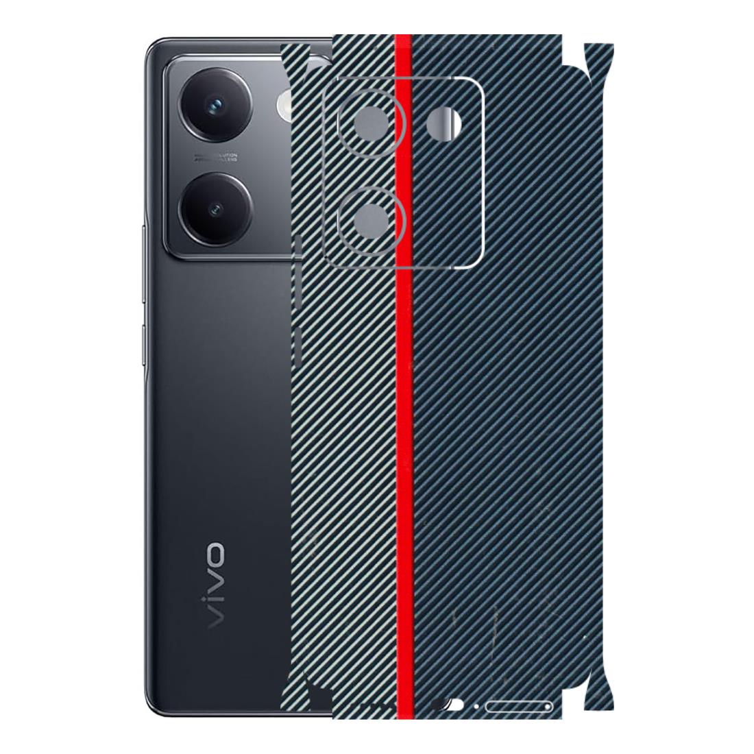 VIVO Y Series Phone Skins (All Models) - Blue Sober Lines - 3D Embossed Finish (L-305) Vivo Y200 Pro