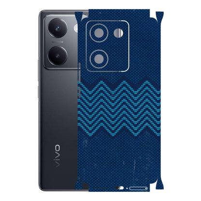 VIVO Y Series Phone Skins (All Models) - Blue Sober Waves - 3D Embossed Finish (L-306) Vivo Y200 Pro