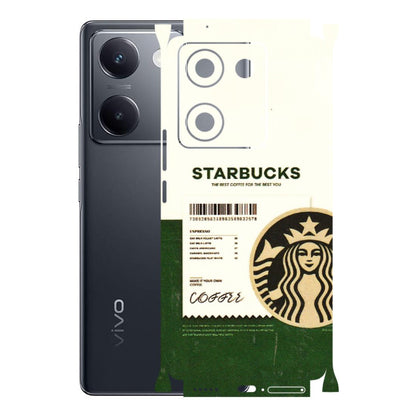 VIVO Y Series Phone Skins (All Models) - Starbucks Barcode - 3D Embossed Finish (L-308) Vivo Y200 Pro