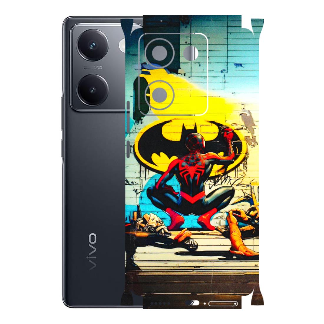 VIVO Y Series Phone Skins (All Models) - New Spiderman Bat Logo - 3D Embossed Finish (L-309) Vivo Y200 Pro