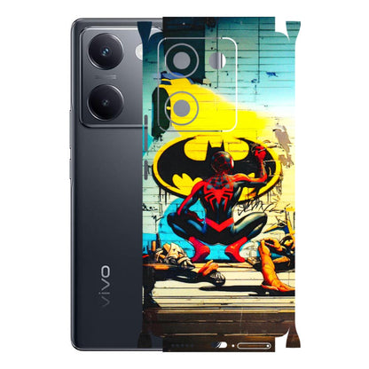 VIVO Y Series Phone Skins (All Models) - New Spiderman Bat Logo - 3D Embossed Finish (L-309) Vivo Y200 Pro