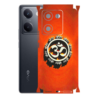 VIVO Y Series Phone Skins (All Models) - Aum Shiv Orange - 3D Embossed Finish (L-32) Vivo Y200 Pro