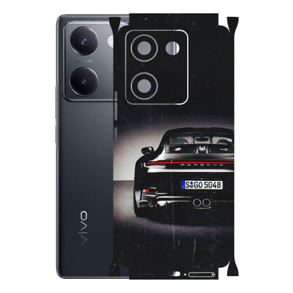 VIVO Y Series Phone Skins (All Models) - New Black Porsche GT3 - 3D Embossed Finish (L-327) Vivo Y200 Pro